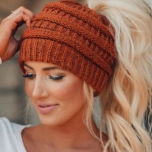 Ponytail Messy Bun Beanie